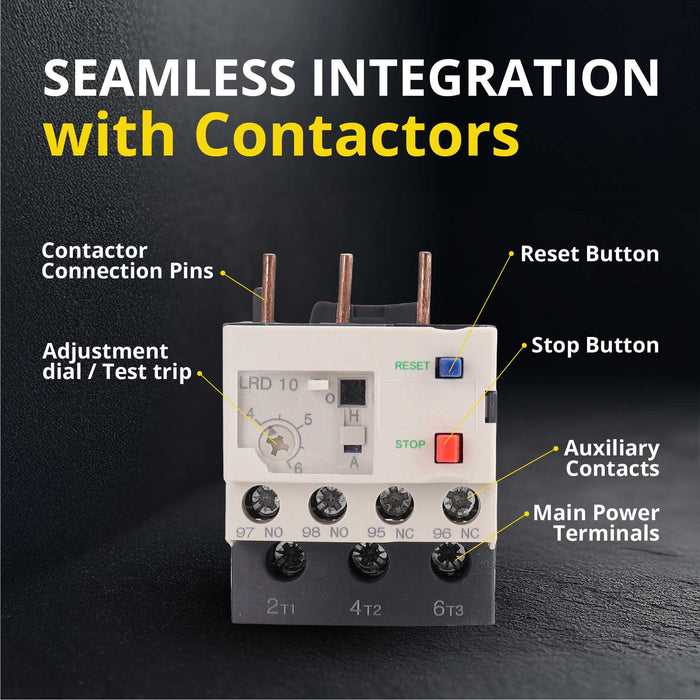 Thermal Overload Relay LR2-D13 (4–6A) – Motor Protection Relay with 1NO/1NC, IEC Rated, DIN Rail Mount