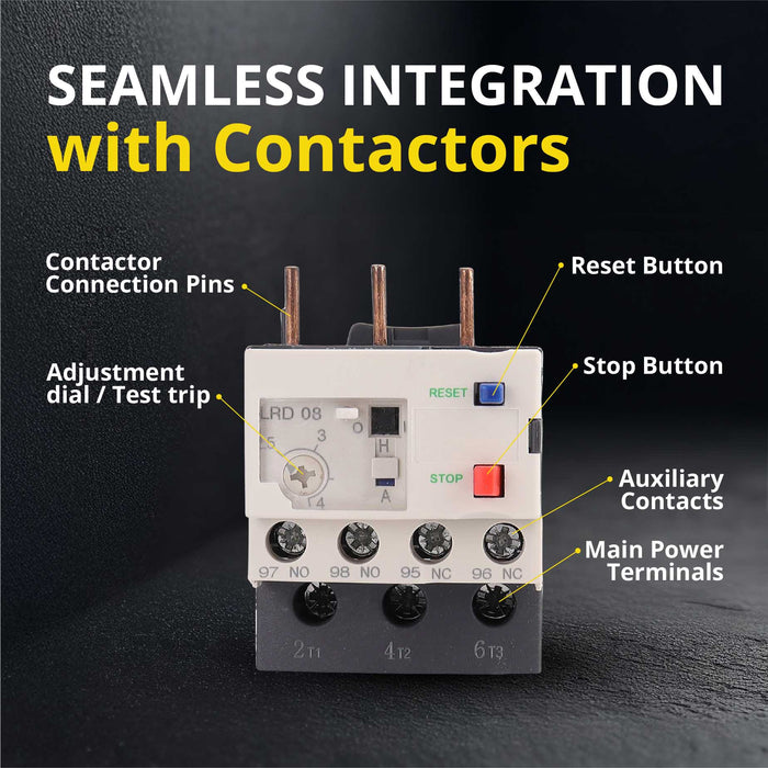 Thermal Overload Relay LR2-D13 (2.5–4A) – Motor Protection Relay with 1NO/1NC, IEC Rated, DIN Rail Mount