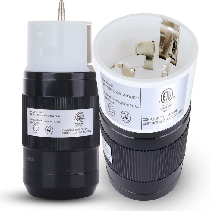 Shopcorp 50A Generator Plug Set (Female & Male, 2 Pack) – CS6364/CS6365 Twist Lock 125/250V, 12,500W