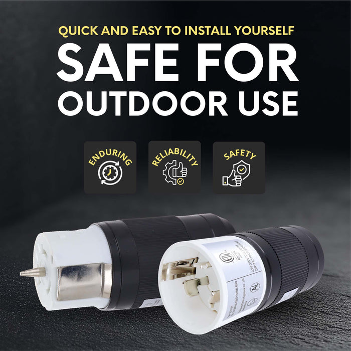 Shopcorp 50A Generator Plug Set (Female & Male, 2 Pack) – CS6364/CS6365 Twist Lock 125/250V, 12,500W