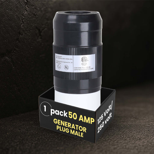 50A Twist Lock RV Plug (Male) - 50 Amp RV Extension, Generator Cord, RV Power Cord 50 Amp, 50 amp,125/250V CS6365, Twist Lock Adapter, High Voltage Generator - 12500 Watts 3 Pole 4 Wire