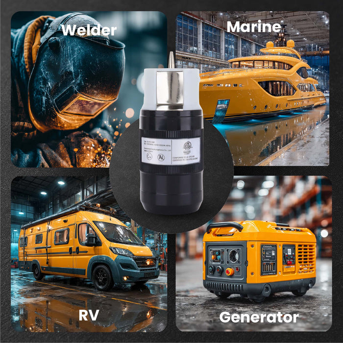 50 Amp Generator Plug (Female), Connector, 125 Volt/250 Volt, CS6364 50A Twist Lock RV Plug - CS6365, Twist Lock Adapter, 12500 Watts 3 Pole 4 Wire
