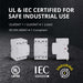Shopcorp 63Amp AC/DC 4 Pole Normally Open UL Listed Contactor, 24V Coil, IEC 400V DIN Rail