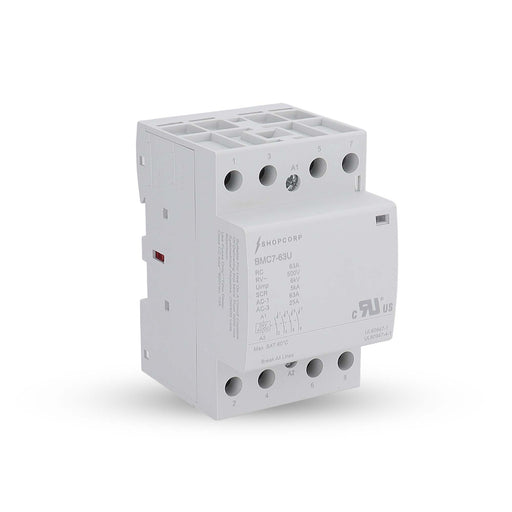 Shopcorp 63Amp AC/DC 4 Pole Normally Open UL Listed Contactor, 24V Coil, IEC 400V DIN Rail