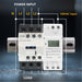 Shopcorp 30A 3 Pole Contactor NO & Aux 1NO/1NC - 110/120VAC Coil w/ 24-7 Timer, DIN Rail & Screws for Motor & Lighting