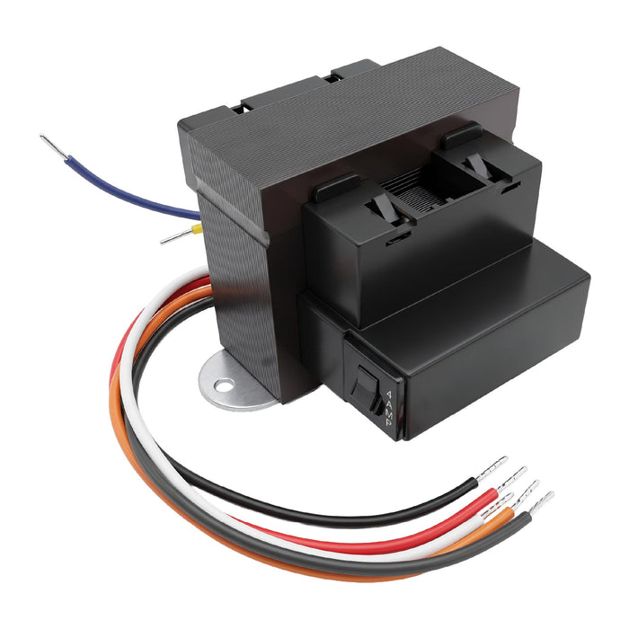 Shopcorp 75VA HVAC Transformer, 120/208/240/480VAC to 24VAC, 4A Resettable Breaker, Foot Mount