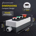 Shopcorp 22mm Control Station Box Set - Includes Momentary Push Buttons (Red and Green), Rotary Switch and Stay-Put Push Button
