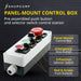 Shopcorp 22mm Control Station Box Set - Includes Momentary Push Buttons (Red and Green), Rotary Switch and Stay-Put Push Button