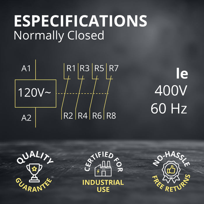 Electrodepot 40A 4 Pole Normally Closed IEC 120V Coil -  Includes DIN Rail for HVAC, AC, Motor Load and Lighting