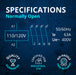 Electrodepot Specifications 40A - 50A - 63A 4 Pole Normally Open 400V Contactor - 110/120VAC Coil for HVAC, AC, Motor Load & Lighting