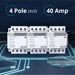 Electrodepot 40A 12 Pole (4x3) NO Contactor - 110/120VAC Coil, with DIN Rail and Screws for HVAC, AC, Motor and Lighting