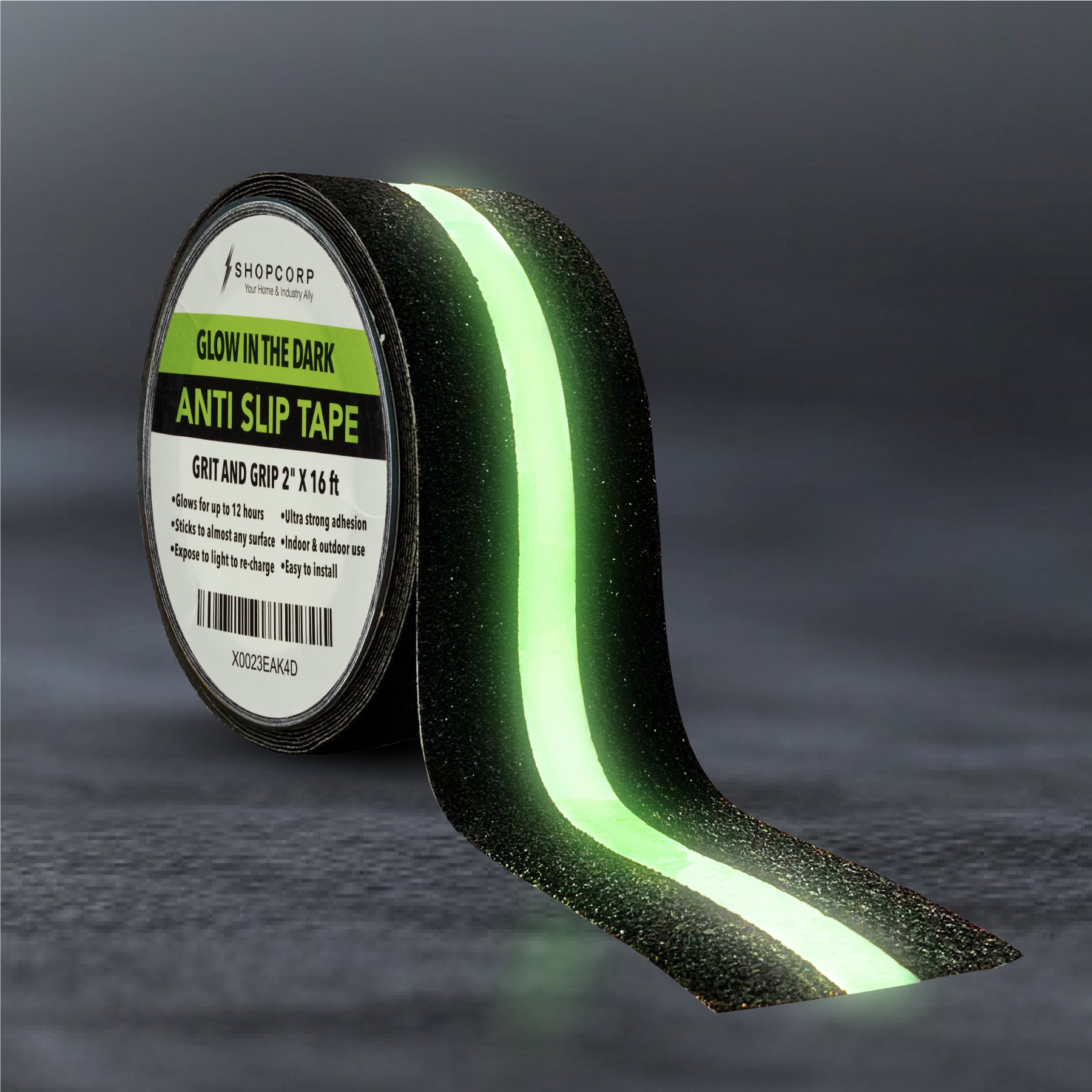 Electrodepot Professional Non-Slip Glow in The Dark Tape - Heavy Duty 