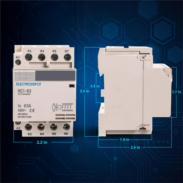 Electrodepot 40A 4 Pole Normally Closed Contactor 400V  - 110/120VAC