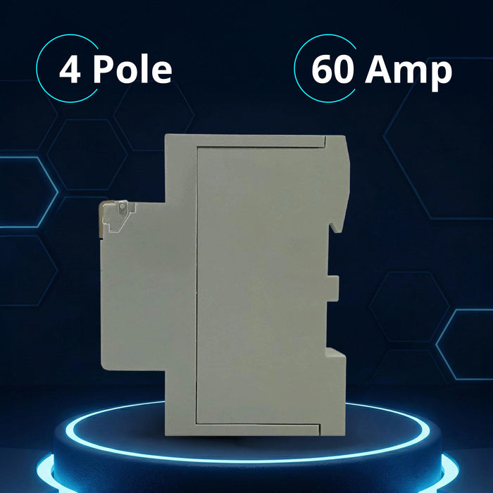 Electrodepot 60A 4 Pole Normally Open Contactor 400V - 110/120VAC for HVAC, AC, Motor Load and Lighting - With DIN Rail