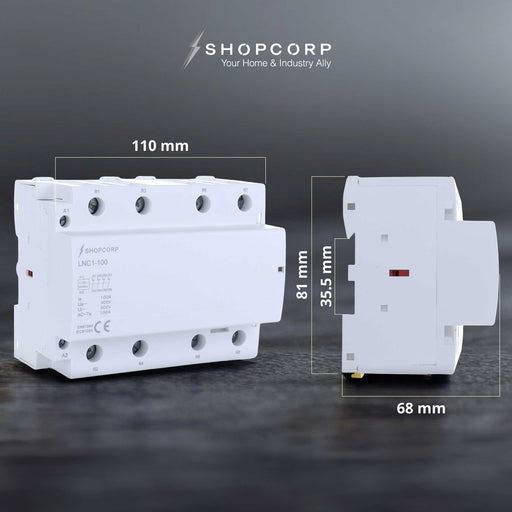 Shopcorp 100 Amp 4 Pole Normally Closed IEC 500V Contactor for HVAC, AC, Motor Load and Lighting