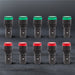 Shopcorp 20mA Energy Saving, Industrial LED Indicator Lights - 5 Green and 5 Red Bulbs