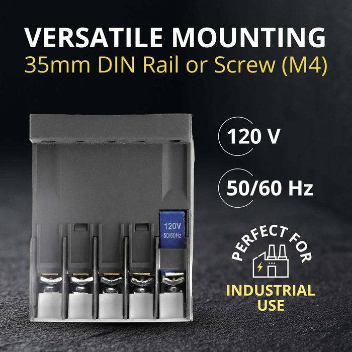 Shopcorp Mini Contactor 3 Pole 120V Coil - 12A AC-3 20A AC-1, IEC 690V for HVAC, Lighting & Motor Control