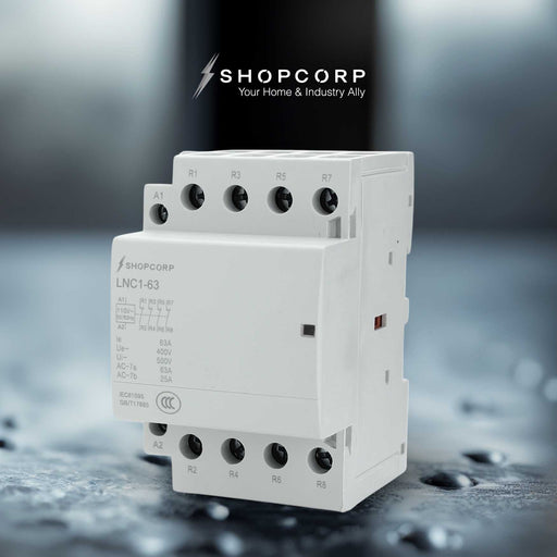 Shopcorp 60A 4 Pole NC Contactor - IEC 400V - 110/120VAC Coil for HVAC, AC, Motor and Lighting