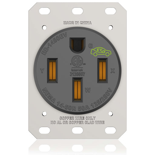 Shopcorp NEMA 14-50R Outlet | 50 Amp 125/250V EV Charging Receptacle
