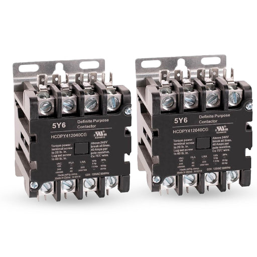 ABB DP40C4P-1 Definite Purpose Contactor 4 Pole 40 Amp 120 Volt Coil ABB DP40C4P-1 Definite Purpose Contactor 4 Pole 40 Amp 120 Volt Coil