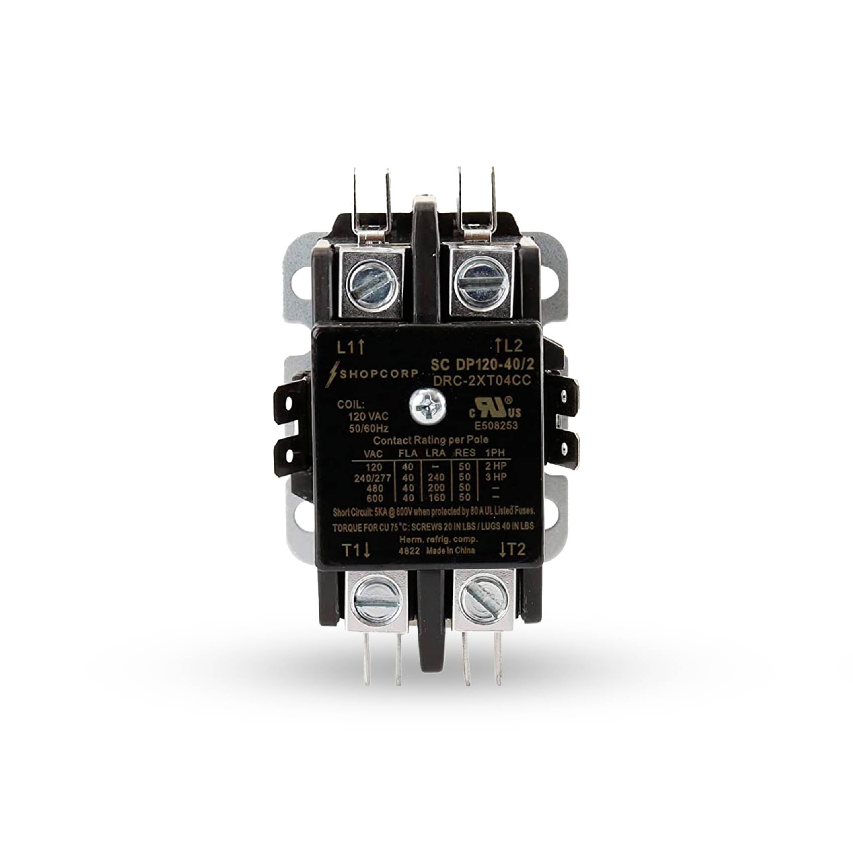 Definite Purpose Magnetic Contactor, 2 Pole Normally Open, 110/120V ...