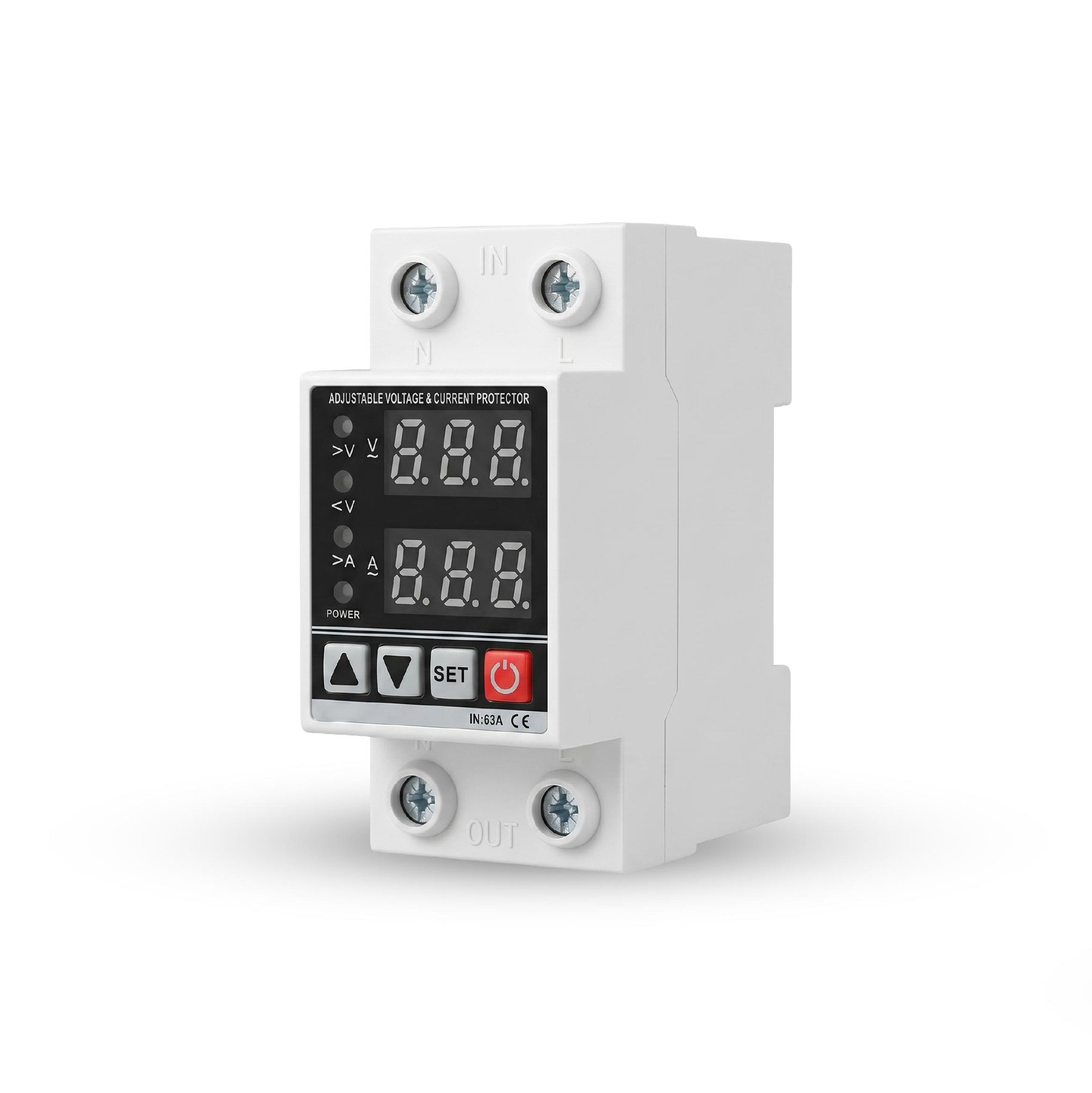 63A DIN Rail Voltage Protector AC 120V with Digital V/A Monitor ...