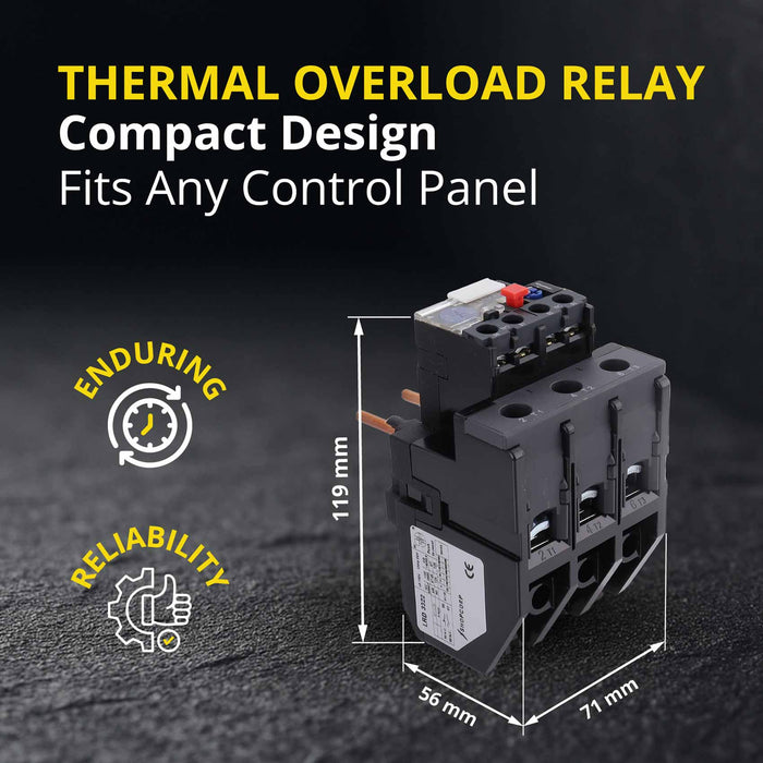 Thermal Overload Relay LR2-D13 (17–25A) – Motor Protection Relay with 1NO/1NC, IEC Rated, DIN Rail Mount