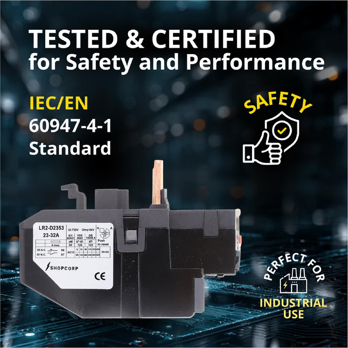 Shopcorp Thermal Overload Relay LR2-D2353 (LRD33), 23–32A, 1NO + 1NC, IEC 60947-4-1 Motor Protection Relay