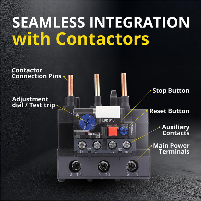 Shopcorp Thermal Overload Relay LRD1322, 17–25A, 1NO + 1NC, IEC 60947-4-1 Motor Protection Relay