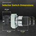 Shopcorp 3 Position Maintained Selector Rotary Switch - Waterproof, 22mm, 220VAC and 10A Electrical Switch NO/NO