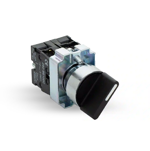 Shopcorp 2 Position Maintained Selector Rotary Switch - Waterproof, 22mm, 220VAC and 10A Electrical Switch NO/NO