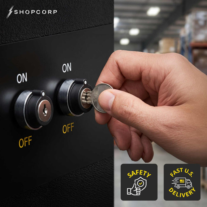 Shopcorp 2 - Position Maintained Selector Rotary Key Switch - 22mm, 600V and 10A Electrical Switch