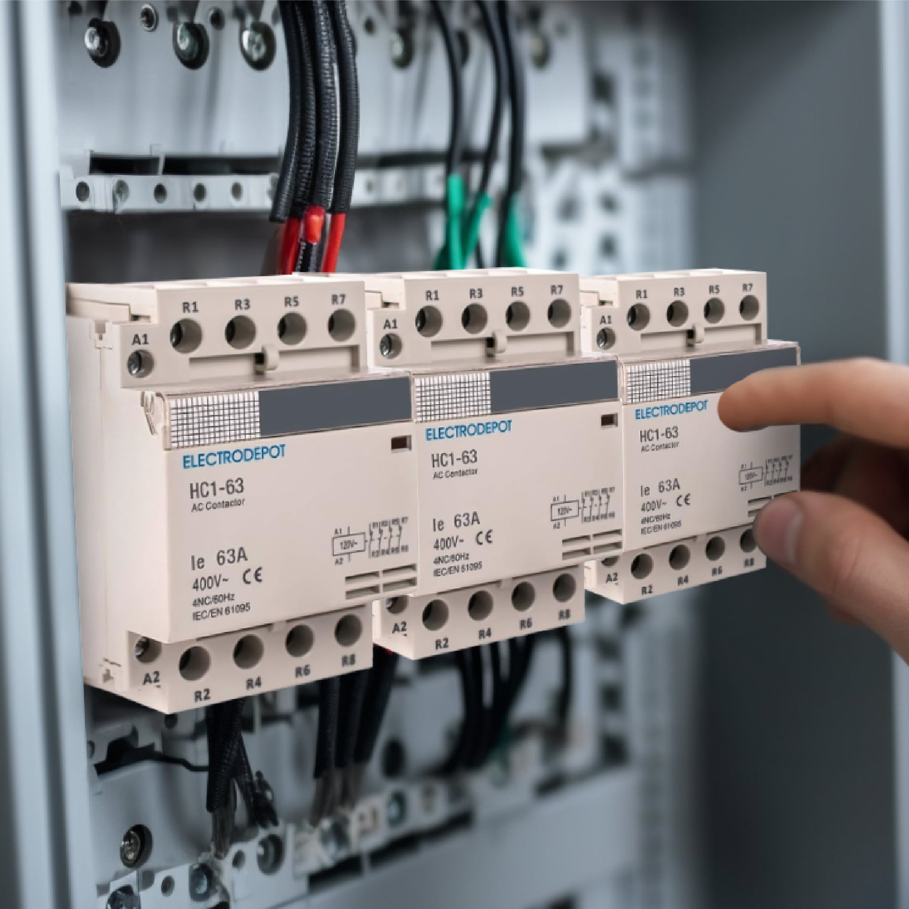 Closed Contactor Contactor, 4 Pole Normally Closed, 110/120V, 60A — ContactorDepot.com