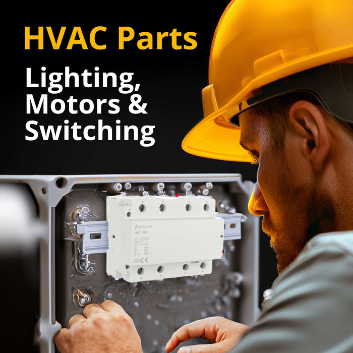 Shopcorp 100 Amp 4 Pole Normally Closed Contactor IEC 500V - 110/120VAC Coil for HVAC, AC, Motor Load & Lighting Systems