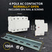 Shopcorp 100 Amp Contactor 4 Pole Normally Open 110/120VAC Coil - IEC 500V - with DIN Rail & 2 Screws for Lighting, HVAC