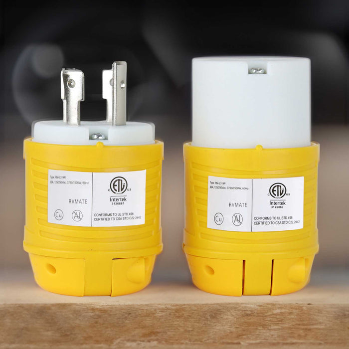 NEMA L14-30P and L14-30R Industrial Generator Plug and Connector Set ...