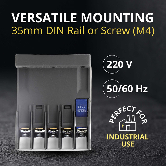 Shopcorp Mini Contactor 3 Pole – 220V Coil, 12A AC-3 20A AC-1, IEC 690V for HVAC, Lighting & Motor Control