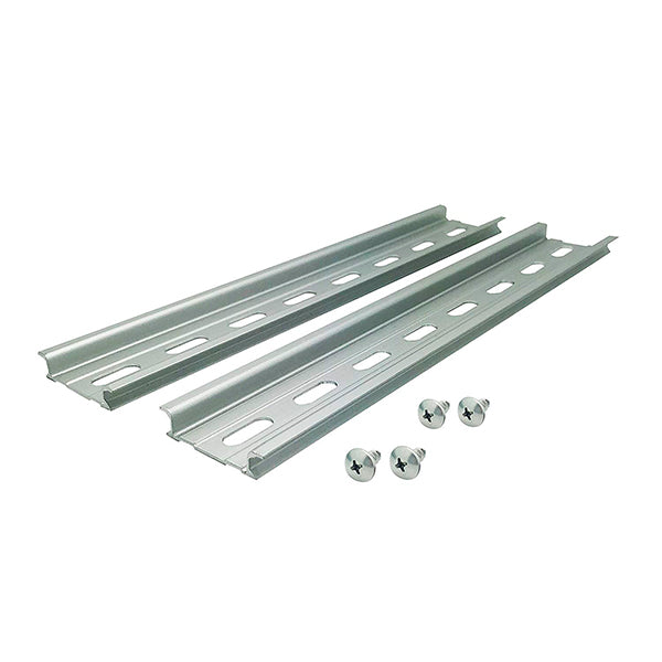 Electrodepot 2 Pieces Slotted Aluminum DIN Rail (35 mm x 8-in) with 4 #10 Stainless Steel Screws