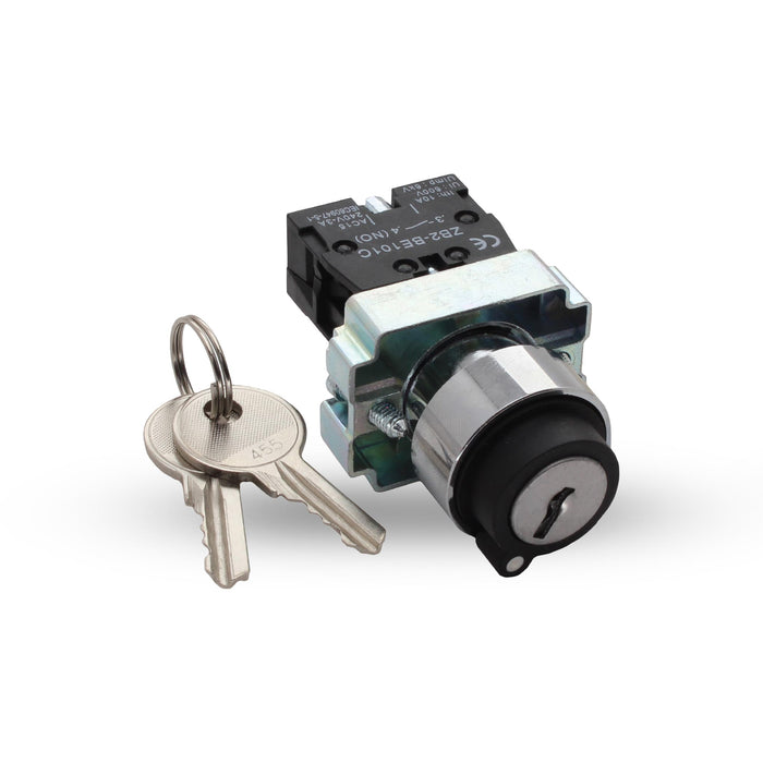 Shopcorp 2 - Position Maintained Selector Rotary Key Switch - 22mm, 415V and 10A Electrical Switch