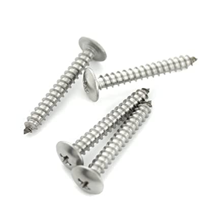 Shopcorp 18-8 Stainless Steel Phillips Drive, Truss Head Sheet Metal Screw (#8, 1 1/4 Inches)