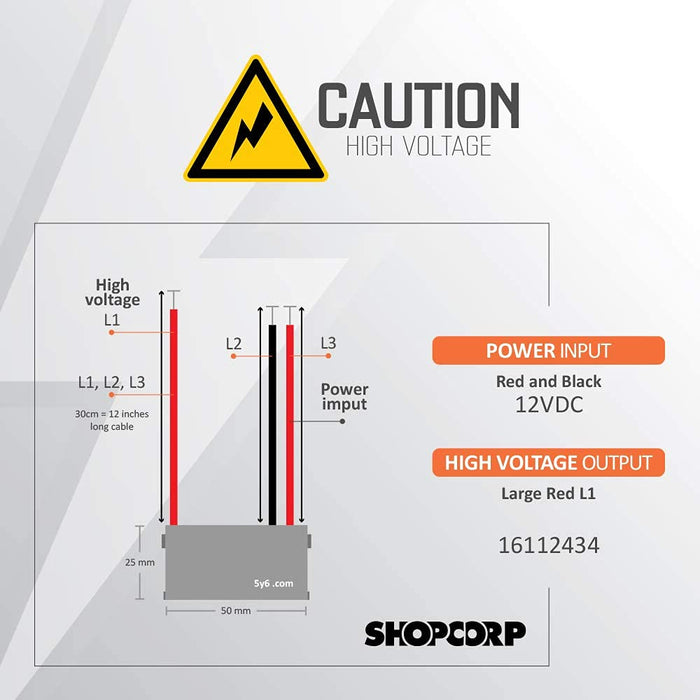 Shopcorp 12vDC - Negative Ion Generator for DIY Static Grass Applicator