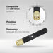 Shopcorp GSM Thumb Antenna + 90-Degree Adapter - 2.5 dBi Gain, 900-1800 MHz