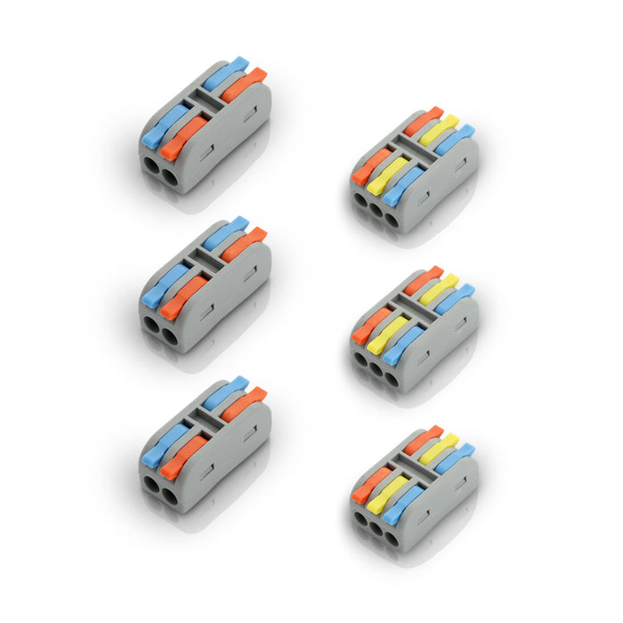 Shopcorp Colored Wire Connectors - 2 Circuit Line, 32A/600V, 4/6 Pole (Assorted)