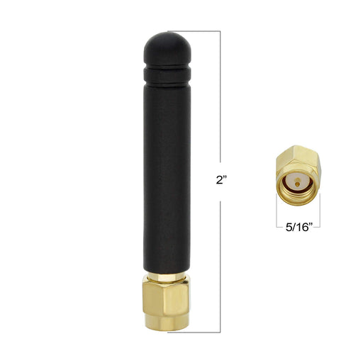 Shopcorp GSM Thumb Antenna + 90-Degree Adapter - 2.5 dBi Gain, 900-1800 MHz