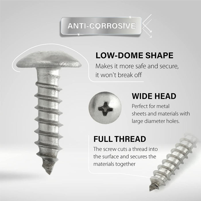 Shopcorp 18-8 Stainless Steel Phillips Drive, Truss Head Sheet Metal Screw (#10, 1/2 Inches)