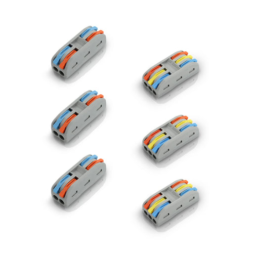 Shopcorp Colored Wire Connectors - 2 Circuit Line, 32A/250V, 4/6 Pole (Assorted)