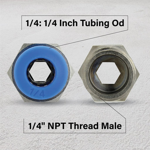 Shopcorp Metal Straight Air Fittings Push to Connect Fittings, NPT Quick Connect