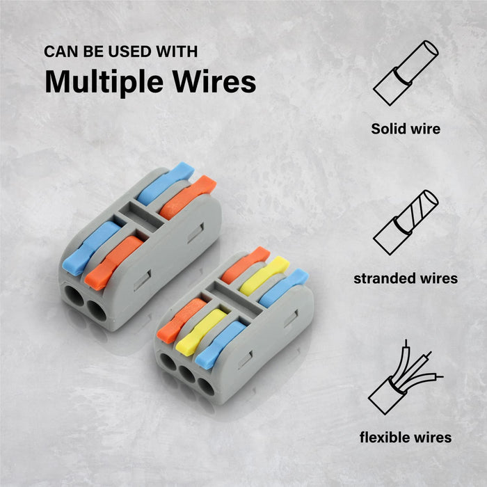 Shopcorp Colored Wire Connectors - 2 Circuit Line, 32A/600V, 4/6 Pole (Assorted)