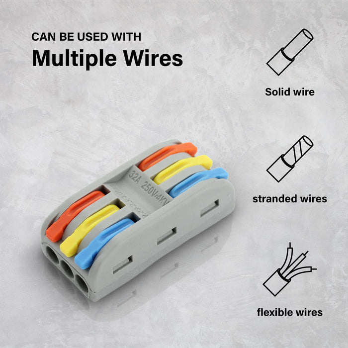 Shopcorp Colored Wire Connectors - 2 Circuit Line, 32A/250V, 6 Pole