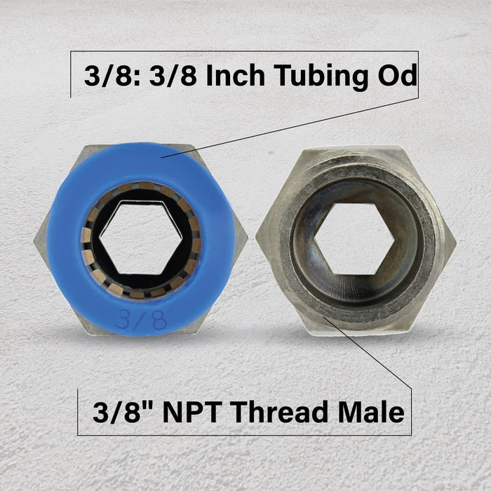 Shopcorp Metal Straight Air Fittings Push to Connect Fittings, NPT Quick Connect